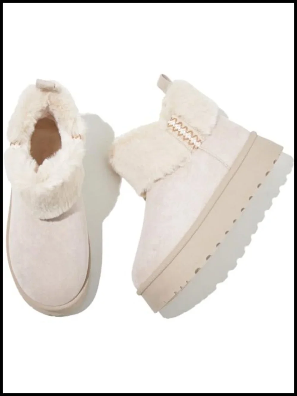 Womens Winter Boots Fur Snow Boots Ankle Booties Fuzzy Warm Platform Short